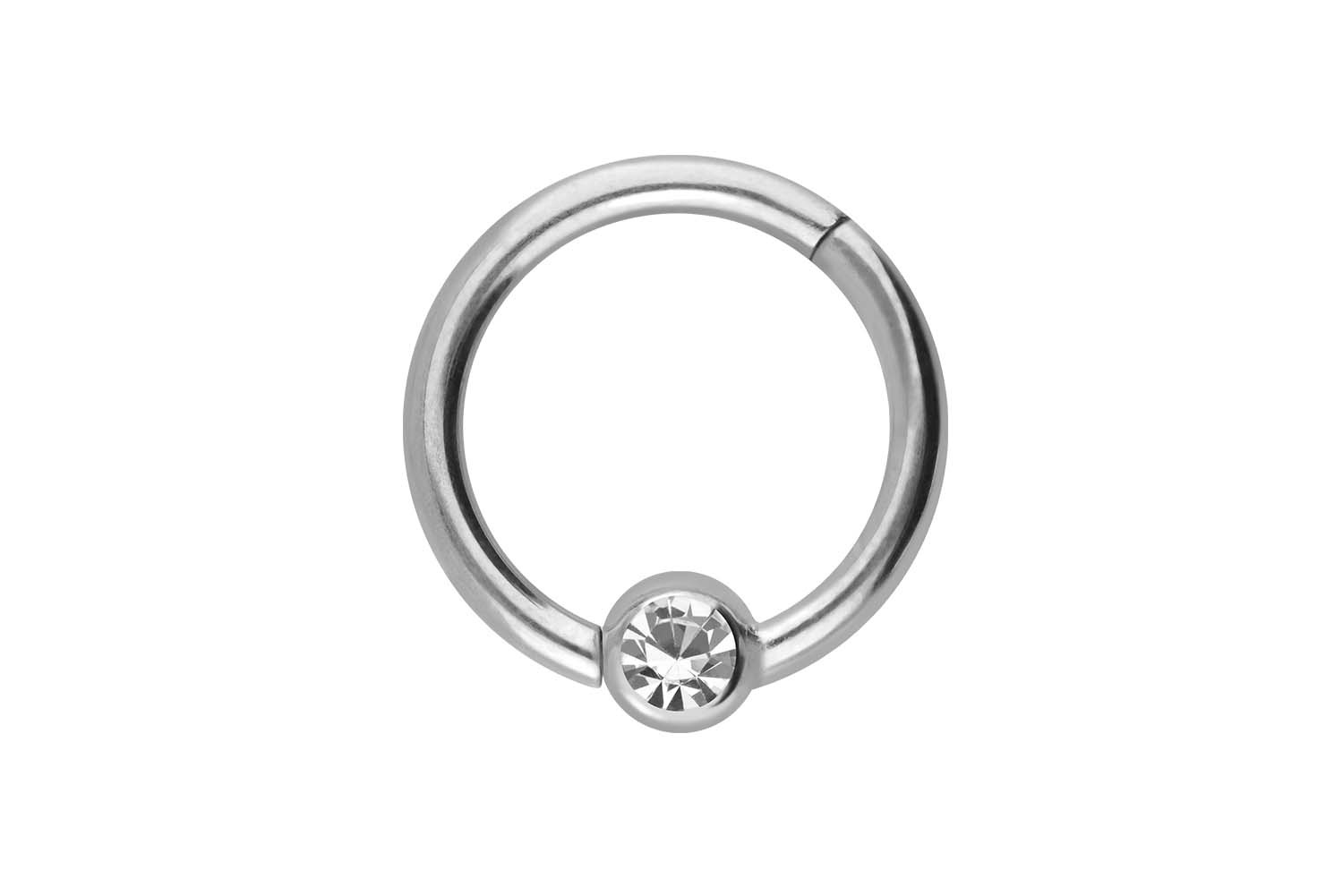 Titan Segmentring Clicker Piercing KRISTALL